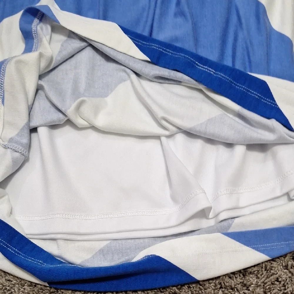 Vineyard Vines Lined Knit A-Line Tank Dress-M-Blue White - Picture 8 of 9